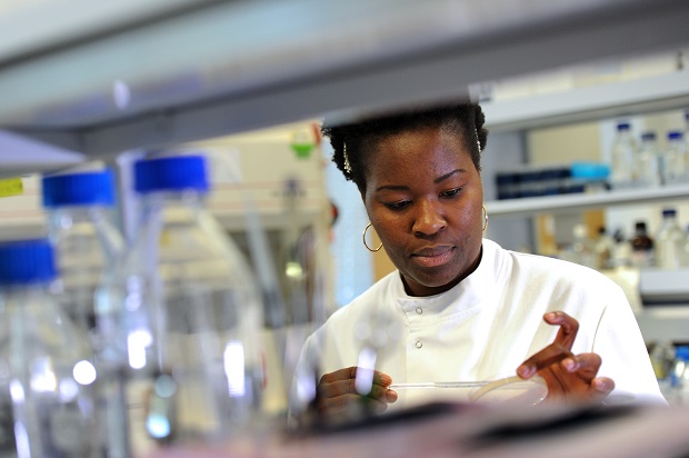 Brunel University student in the lab